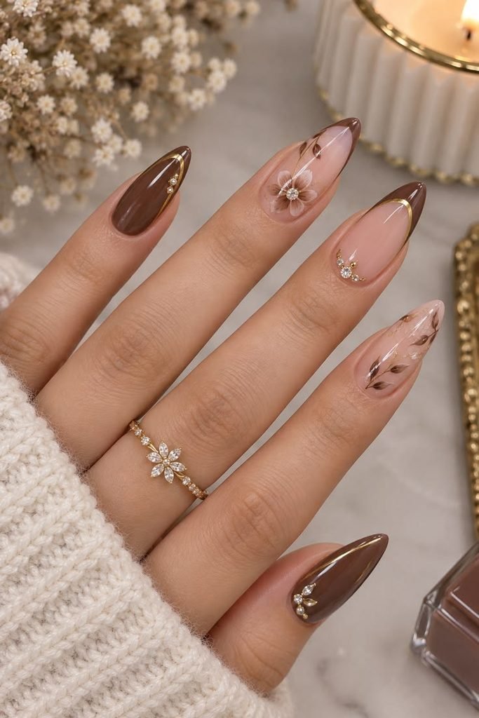Almond nail design