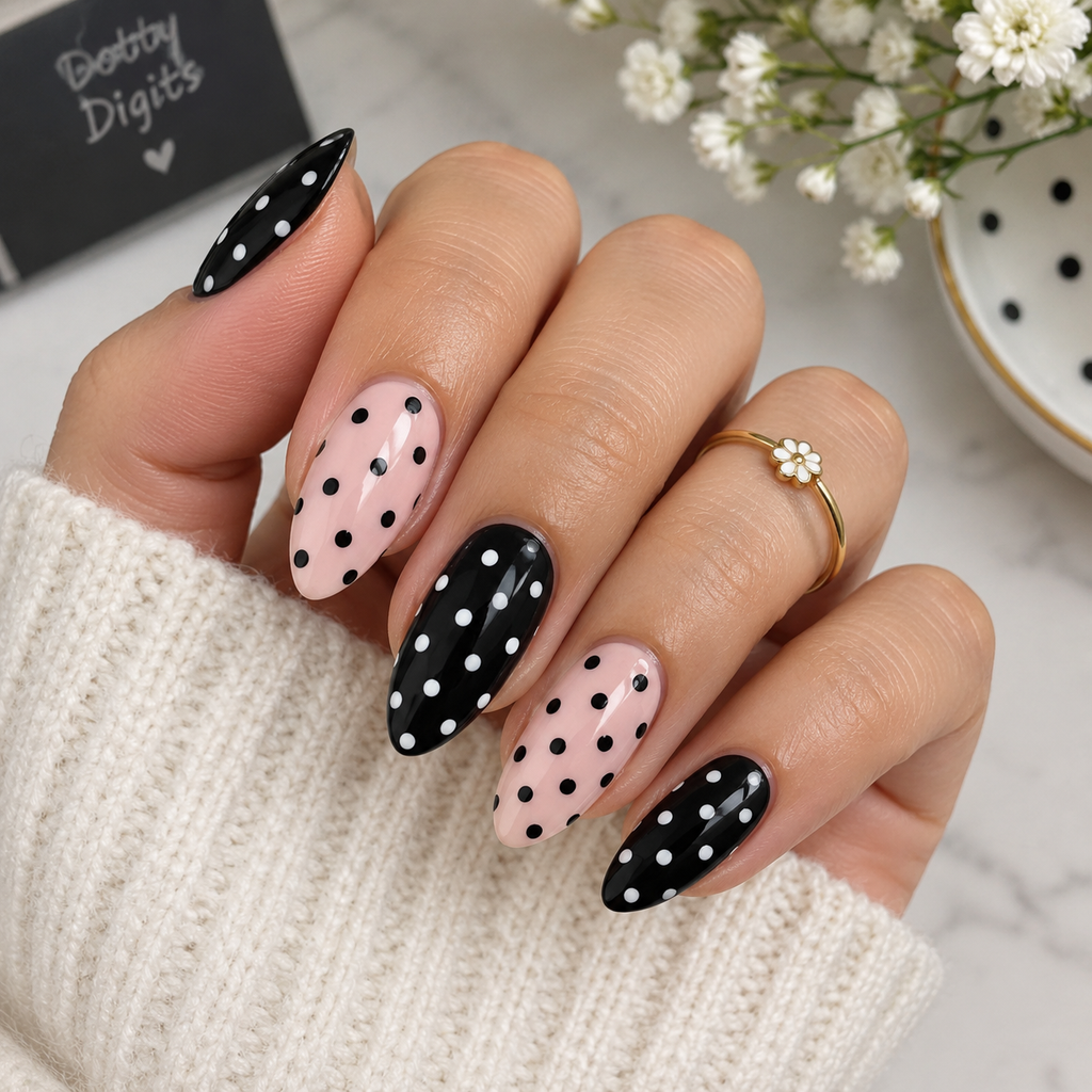 polka dot nails