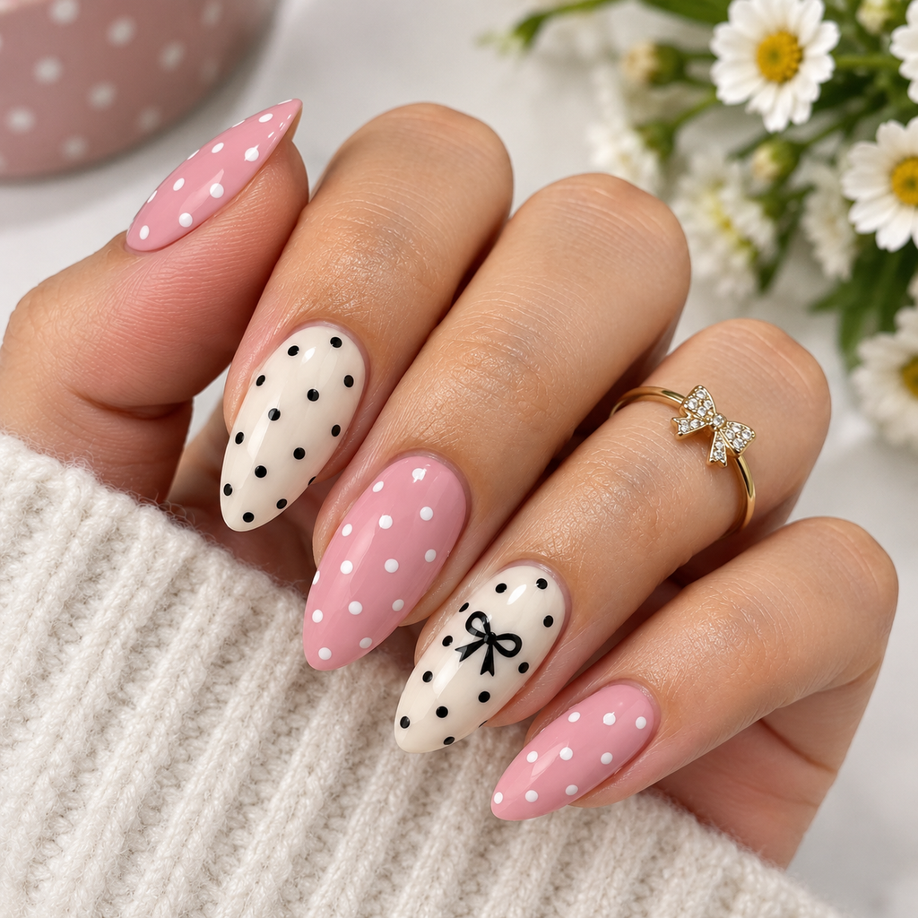 polka dot nails