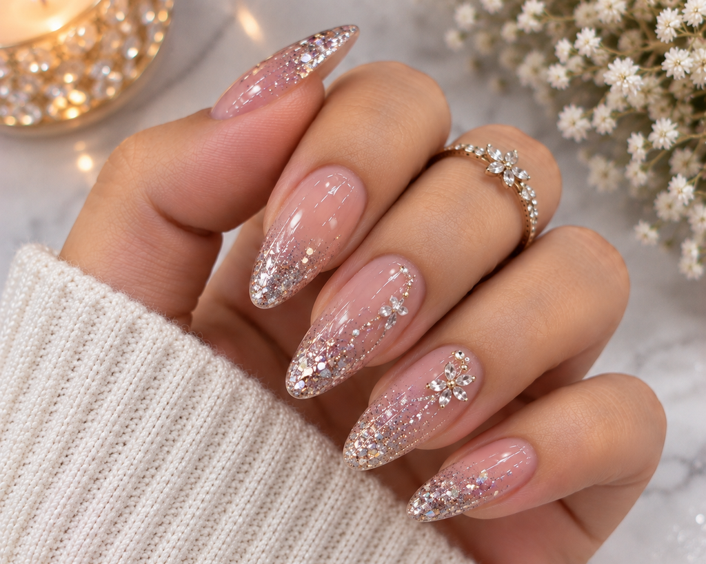 Almond nail design